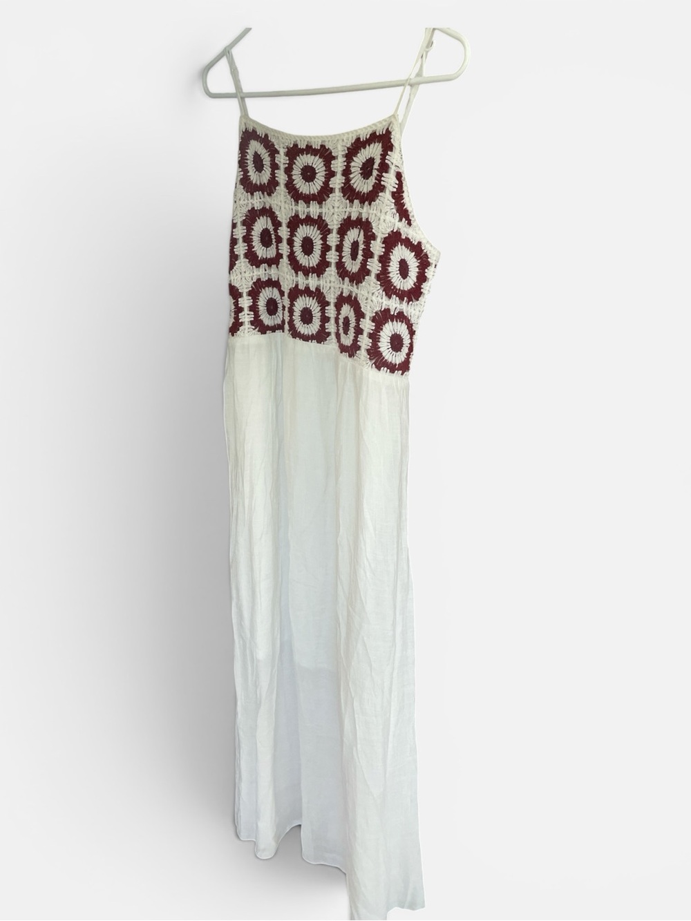 Crochet Granny Square Boho Maxi Dress Medium Large Festival 70s